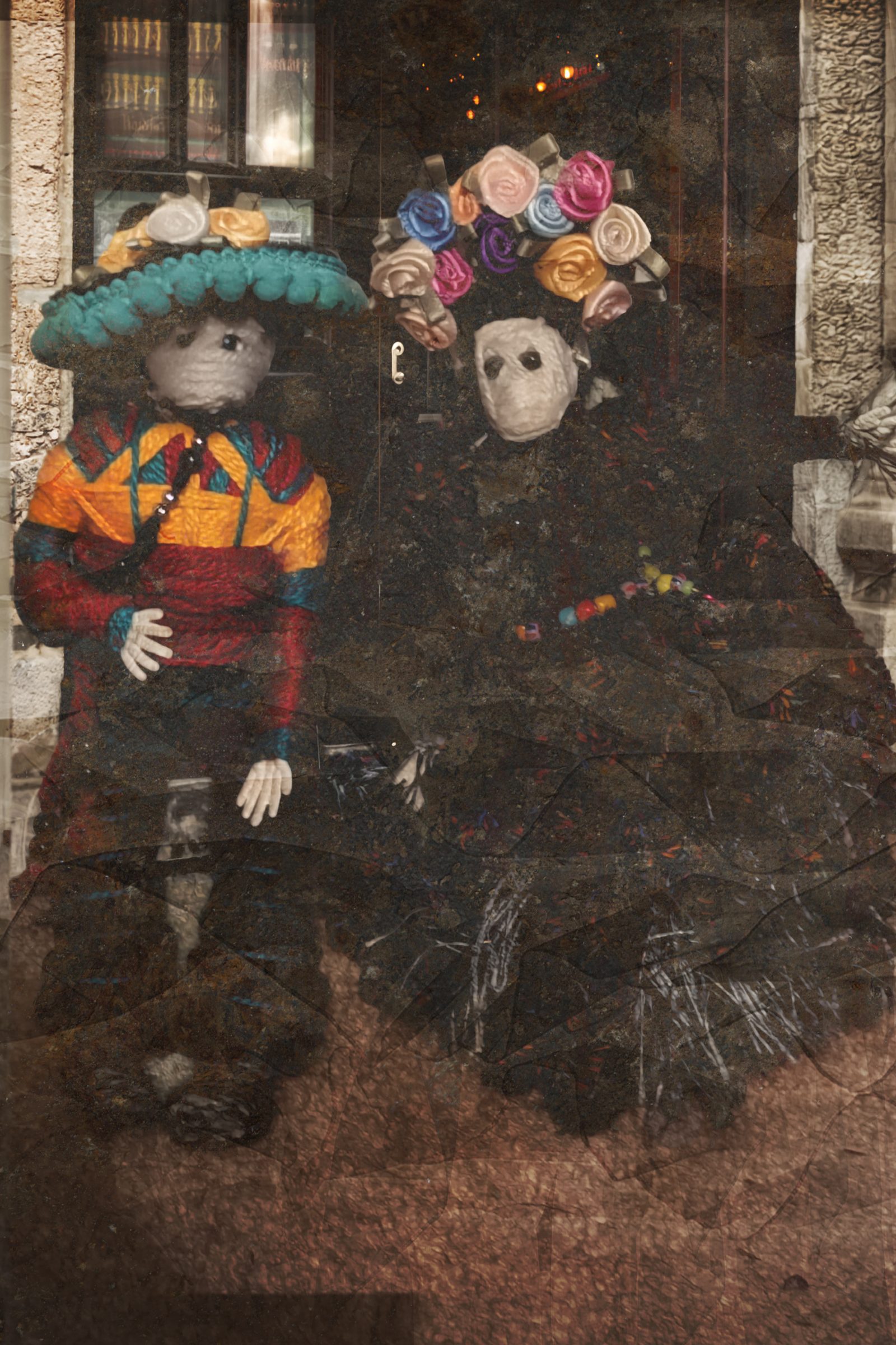 Day of the Dead Couple #2 enjoying the festivities in town. Image altered in Photoshop, just for fun.