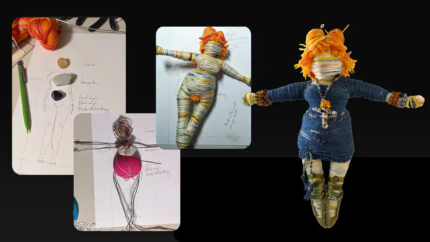 the making of an art doll from concept to finished product; in this case, "Butterfly"